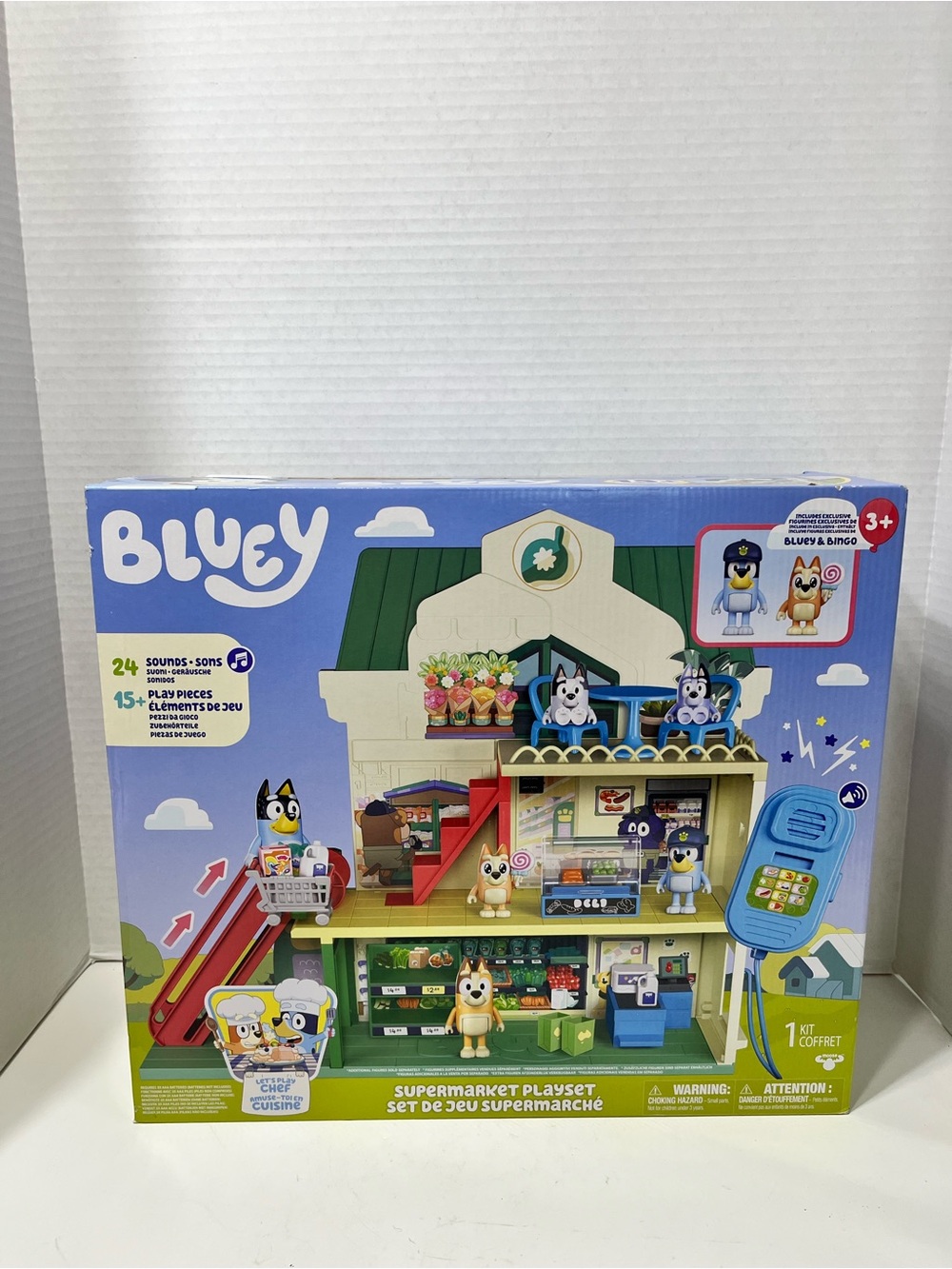 BLUEY and Bingo Supermarket Playset with Escalator, Pretend Play Toy